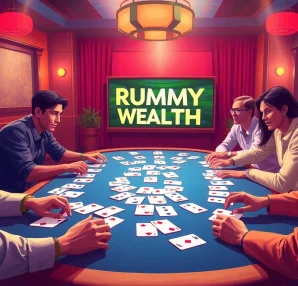 Experience the thrill of Rummy Wealth as players compete with vibrant cards and engaging atmosphere.