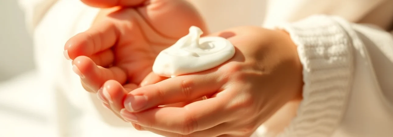 Hand cream Manufacturer showcasing a premium cream being applied to moisturize dry hands.