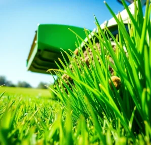 Core aeration process actively revitalizes a lawn by removing soil plugs for optimal health.