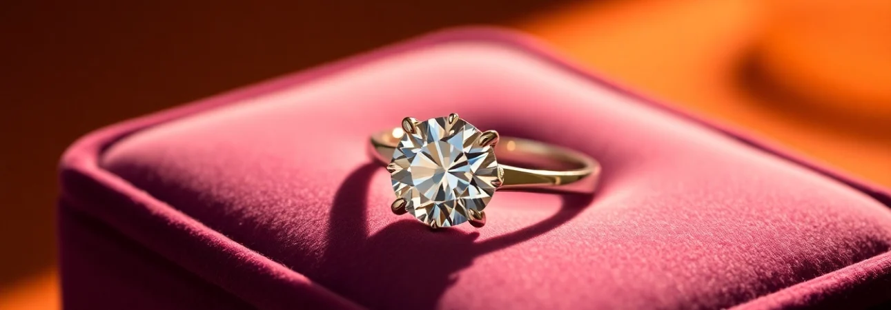 Admire this stunning 2 carat engagement ring with exquisite diamond details and an elegant setting.