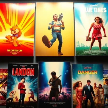 Discover the latest upcoming movie releases through captivating posters and visuals.
