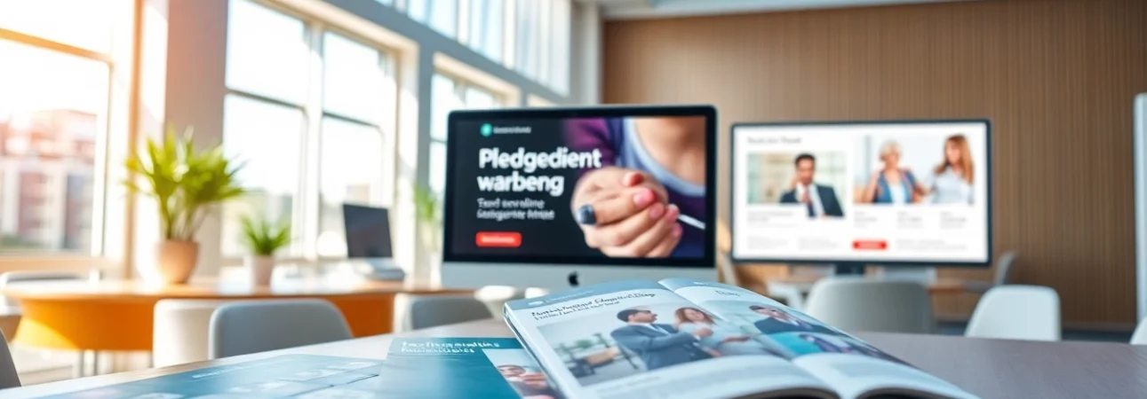 Engaging marketing materials illustrating pflegedienst werbung strategies for healthcare services.