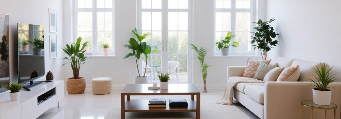 Spotless living room showcasing professional bond cleaning Logan services with bright, inviting decor.