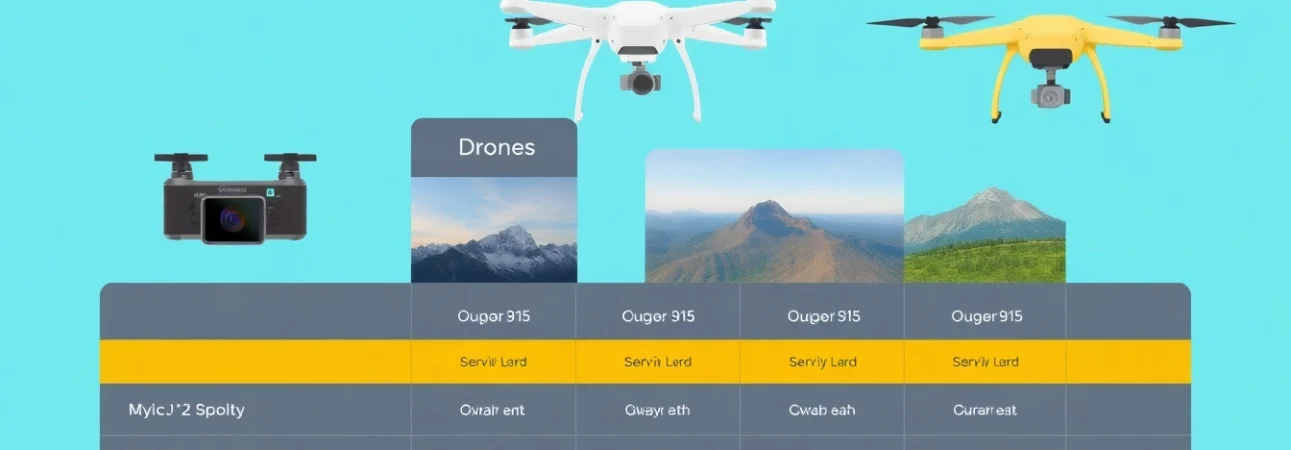 Compare Drone photography prices with clear graphs and images of various aerial shots for better understanding.