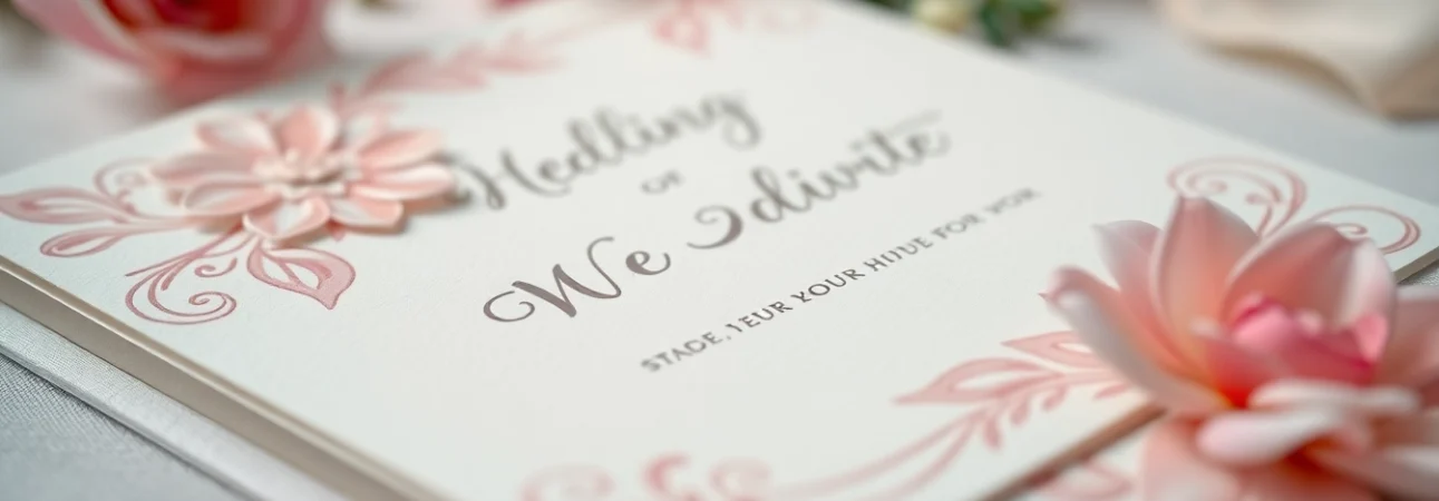 Elegant wedding invitation showcasing floral designs and intricate textures for a memorable event.