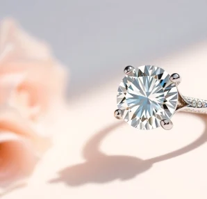 Showcasing a breathtaking 3 Carat Engagement Ring with a brilliant diamond, set in a luxurious white gold band.