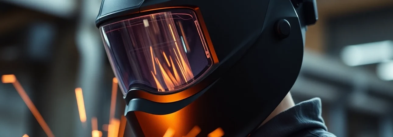 Welder using a Speedglas welding helmet with advanced ergonomic design for enhanced safety.