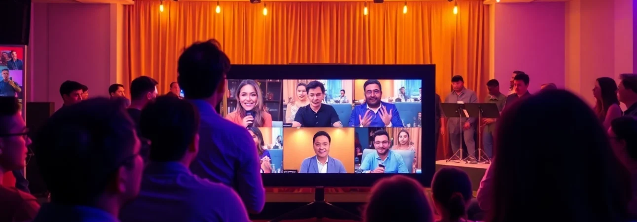 Engaging live stream audience participating actively during an online event.
