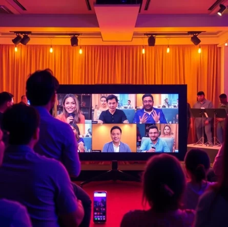 Engaging live stream audience participating actively during an online event.