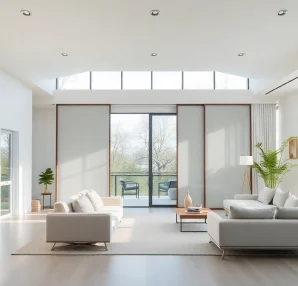 Maximize space with a stylish sliding partition wall that elegantly divides areas while enhancing interior design.