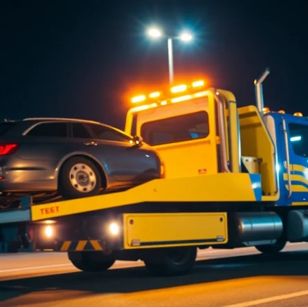 24-hour towing Tampa service in action, showcasing a professional tow truck assisting a stranded vehicle.