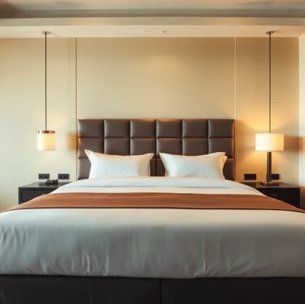 Luxury hotel bed frames designed for ultimate guest comfort and style with plush settings.