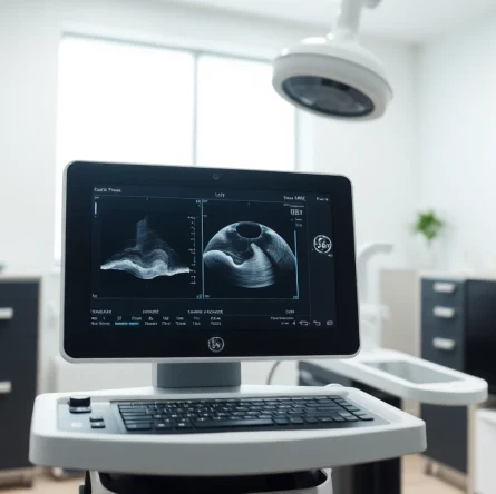 Showcase the GE LOGIQ E9 Ultrasound for sale offering advanced imaging technology in a professional environment.