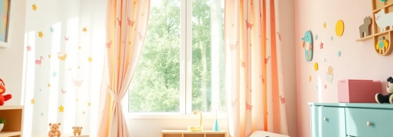 Stylish kids room curtains enhance the playful atmosphere of a vibrant child’s space.