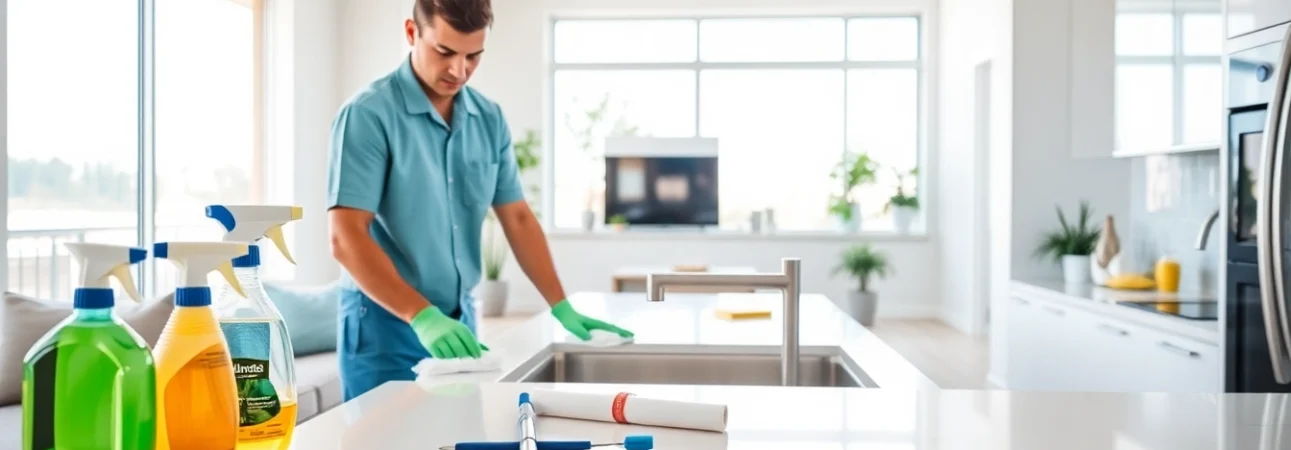 Move Out Cleaning Camarillo service providing a professional cleaning in a modern apartment.