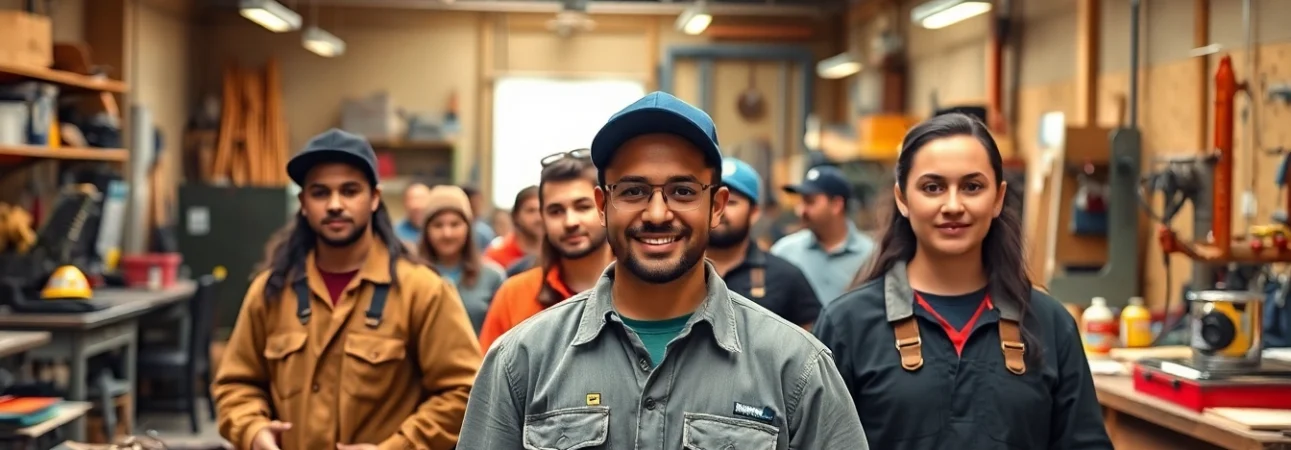Engaged students at a trade school in Knoxville TN learning hands-on skills in various trades.