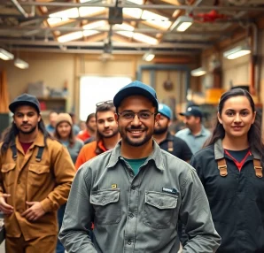 Engaged students at a trade school in Knoxville TN learning hands-on skills in various trades.