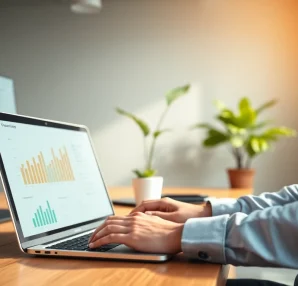 Showcasing the best accounts receivable tools in a professional workspace with financial data analysis.
