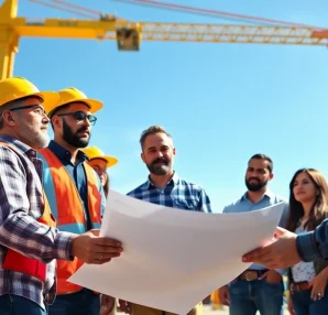 Southern California Contractors Association team members collaborating at a construction site.