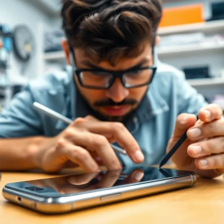Riparazione iPhone torino: Tecnico al lavoro per riparazione professionale di un iPhone.