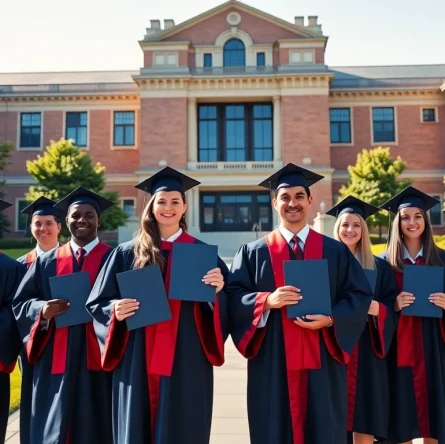 Graduates celebrating their PhD diplomas outside a university, illustrating where to buy phd degree opportunities.