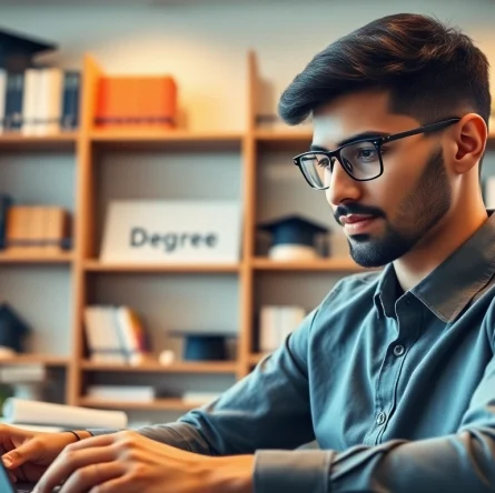 Learn how to buy MBA degree surrounded by educational materials and a laptop.
