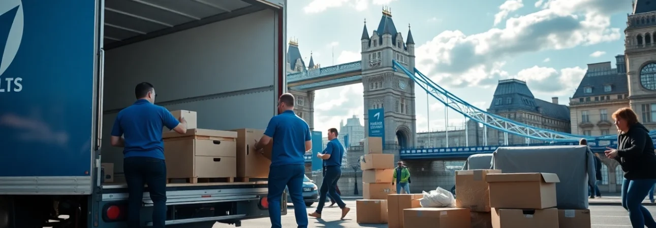 Offering professional moving services London with skilled movers efficiently loading a truck.