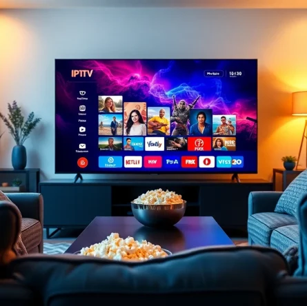 Experience the 24h iptv test in a cozy home entertainment setup with vibrant channels.