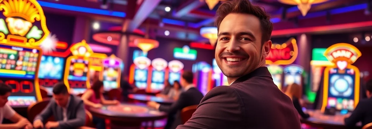 Players enjoying online games at internet casinos with charismatic dealers and vibrant displays.