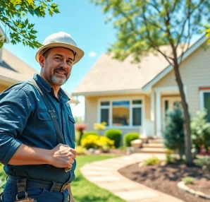 Highlighting our exterior project services, a contractor skillfully working on home renovations.