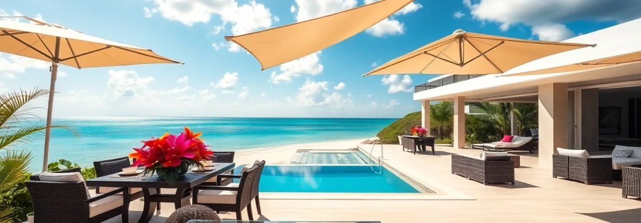 Experience stunning villa rentals by the beach with breathtaking views and elegant outdoor settings.