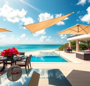Experience stunning villa rentals by the beach with breathtaking views and elegant outdoor settings.