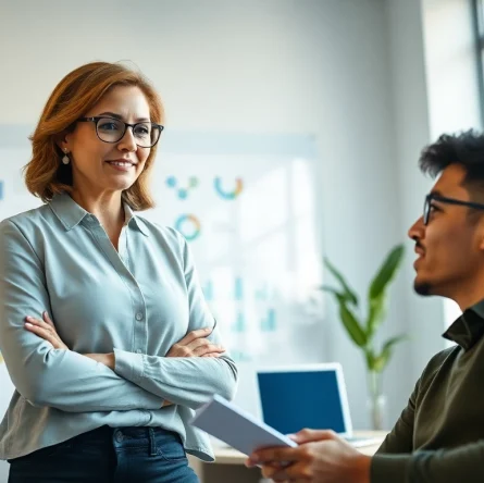 Engaging business coaching service session with a professional coach guiding a young entrepreneur.