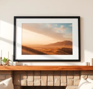 Displaying a chic black 20x30 frame in a stylish living room, enhancing decor.