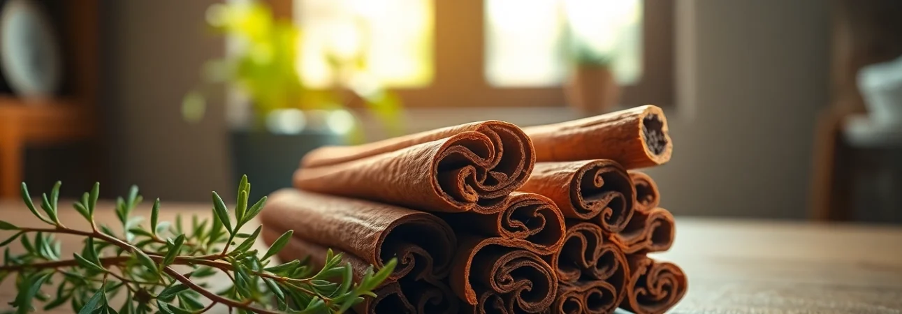 Enhance flavors with Cinnamon Bark on a rustic table, showcasing its rich texture and natural qualities.