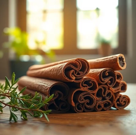 Enhance flavors with Cinnamon Bark on a rustic table, showcasing its rich texture and natural qualities.