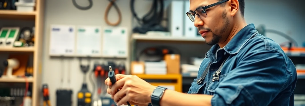 Electrician apprenticeship Hawaii showcasing an apprentice engaged in hands-on electrical training.