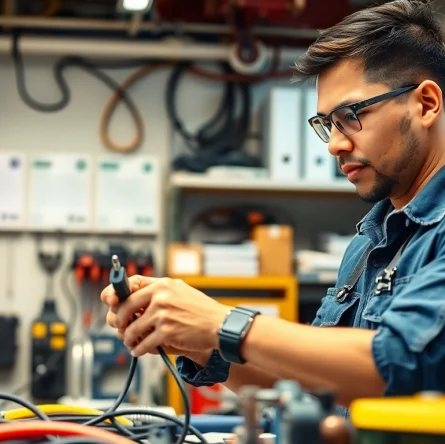 Electrician apprenticeship Hawaii showcasing an apprentice engaged in hands-on electrical training.