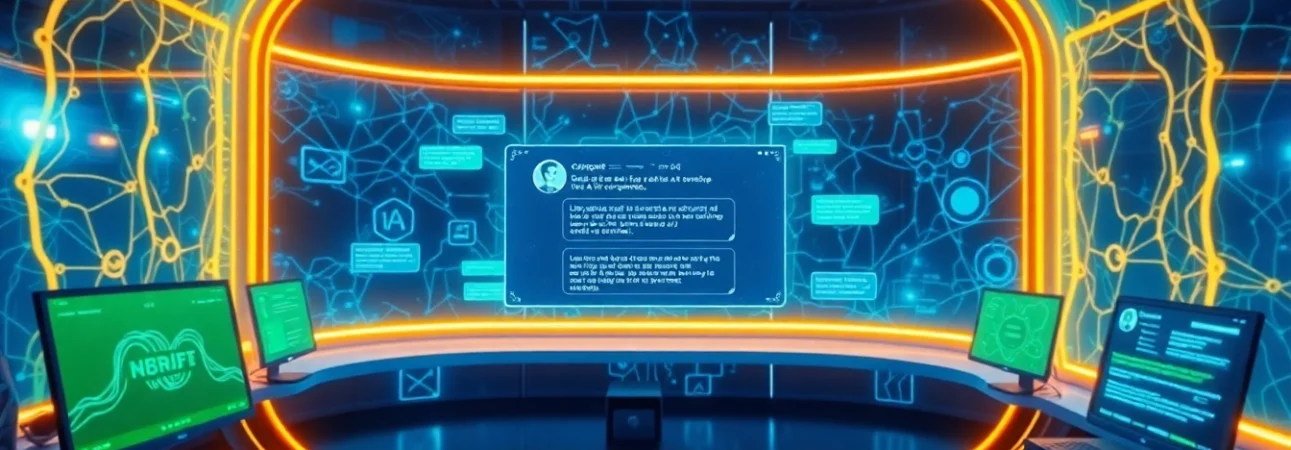 Engage with unfiltered AI chatbot interface in a vibrant digital workspace.