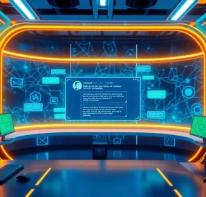 Engage with unfiltered AI chatbot interface in a vibrant digital workspace.