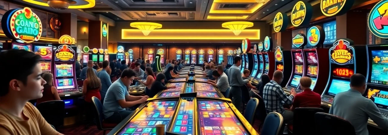 Engaged players enjoying various games at vibrant internet casinos.