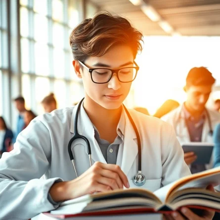Medizinstudium ohne Aufnahmeprüfung: Students collaborating in a vibrant medical study environment.