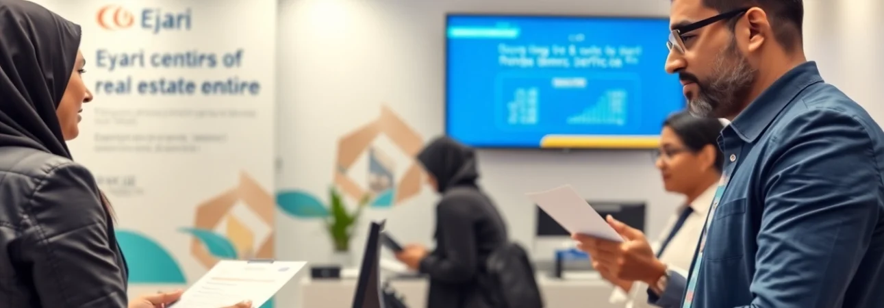 Cancelling Ejari contract process illustrated with a customer at a service center for ejari cancellation​.