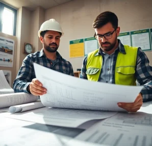 DAS 140 form submission process highlighted with contractors in a professional setting.