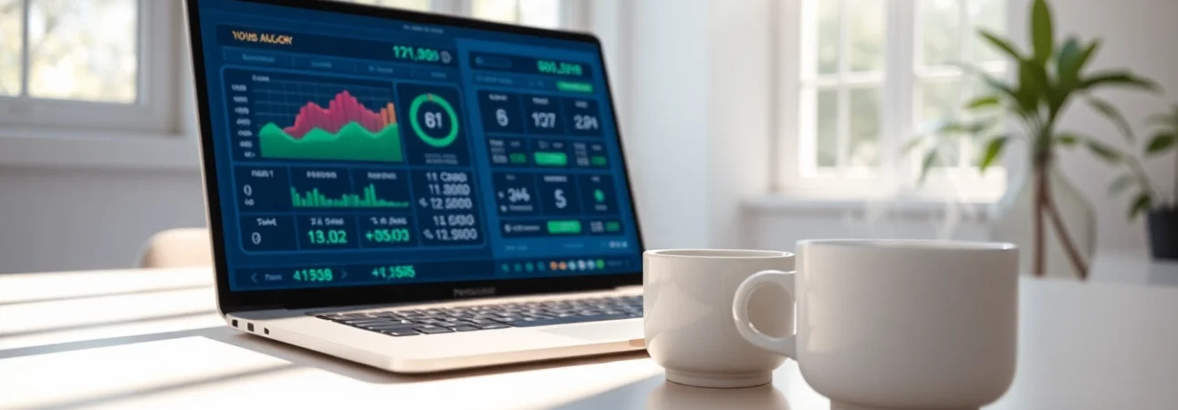 Engage with our numerology calculator showcased on a modern laptop in a bright workspace.