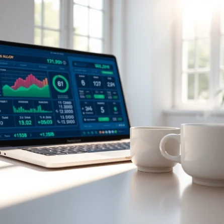 Engage with our numerology calculator showcased on a modern laptop in a bright workspace.