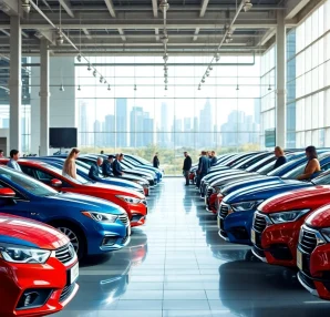 Discover a diverse selection when you find used vehicles at this bustling dealership.