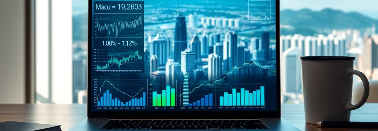 Menganalisis data macau dengan visualisasi grafik dinamis di lingkungan kantor profesional.