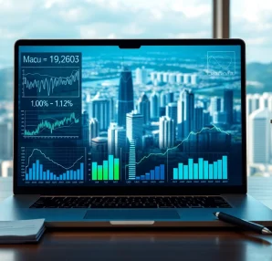 Menganalisis data macau dengan visualisasi grafik dinamis di lingkungan kantor profesional.