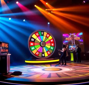 Engaging scene displaying the vibrant rtp crazy time wheel during a live game show.